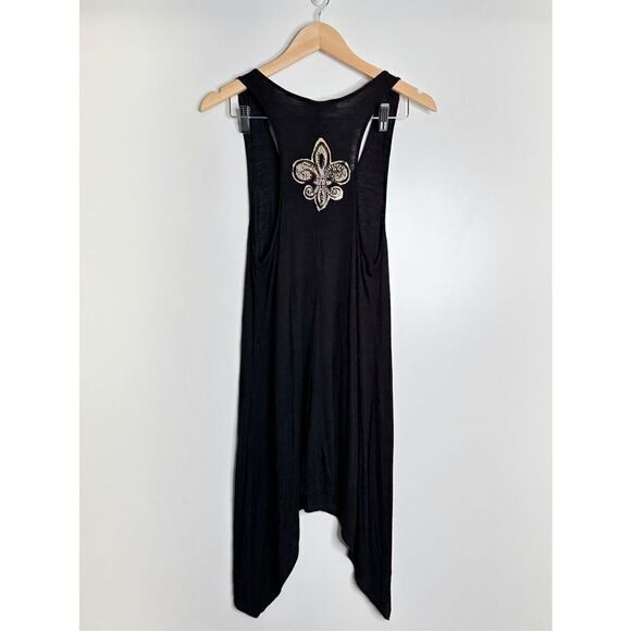 Cover Charge Dress Womens Small Black/Gold Asymmetrical Stretchy‎ - Picture 2 of 5
